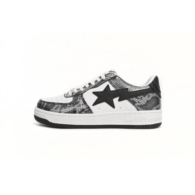 H12  A Bathing Ape Bape Sta Low Black Black Snake Skin,1180 191 009  01