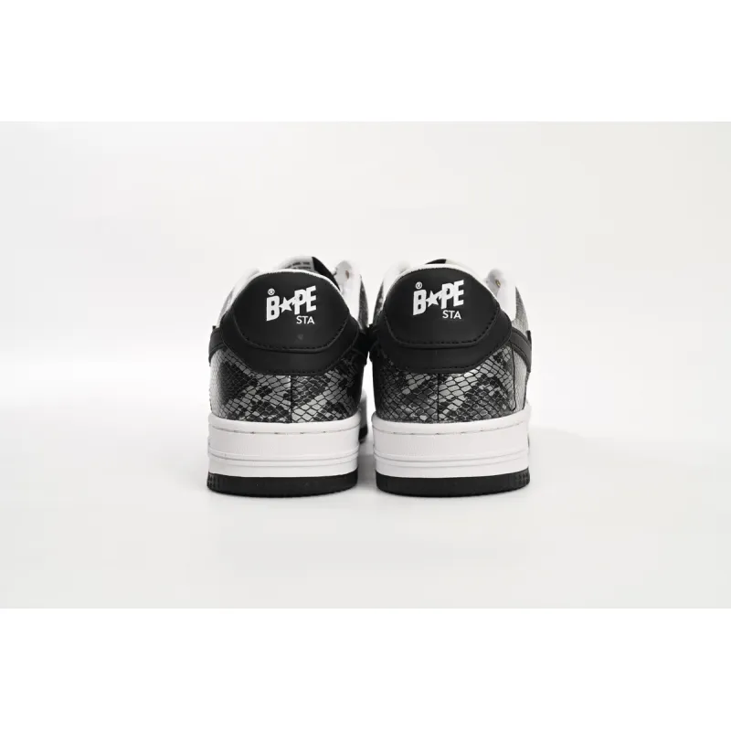 H12  A Bathing Ape Bape Sta Low Black Black Snake Skin,1180 191 009 