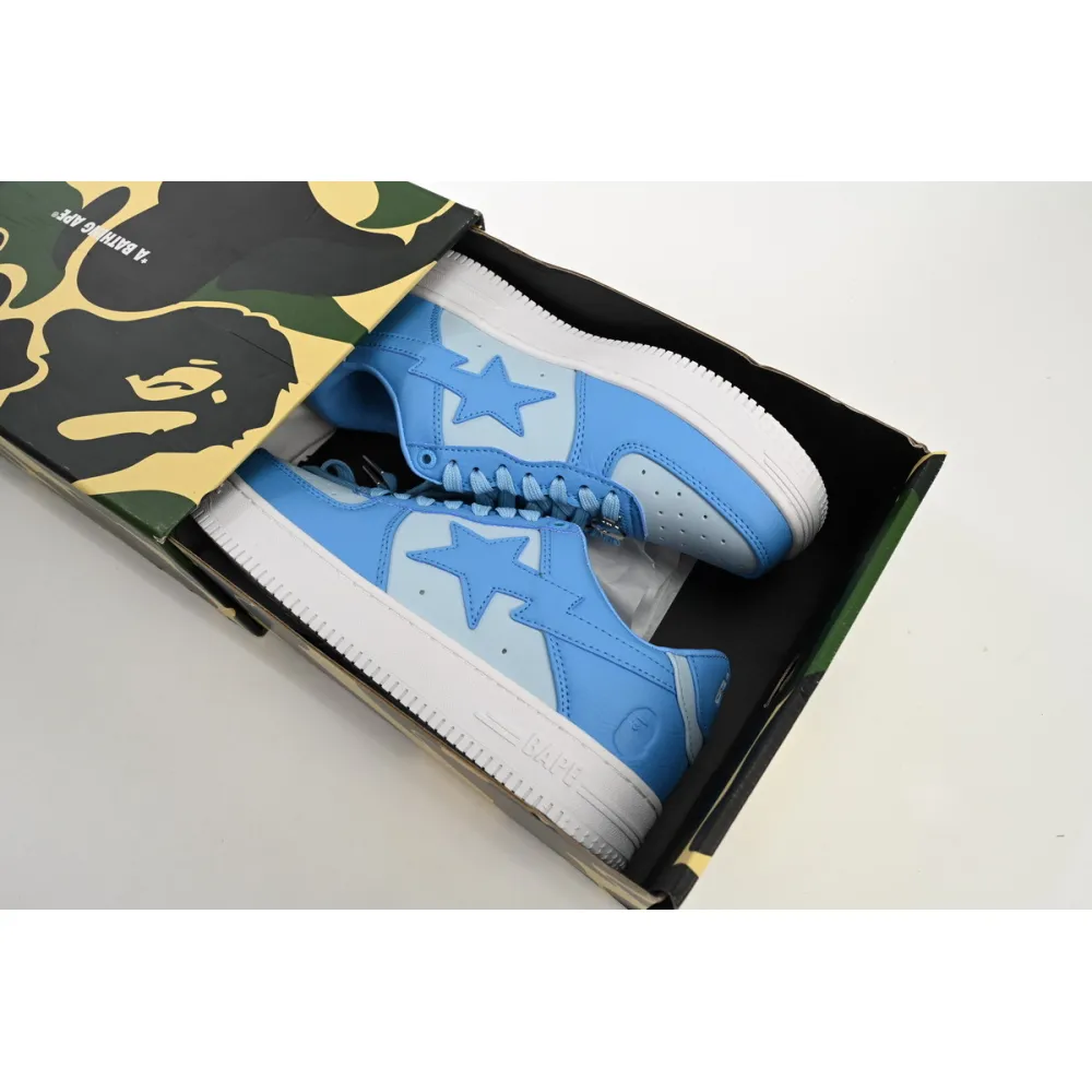 H12  A Bathing Ape Bape Sta Low All Sky Blue, OZXSHM-191-006K