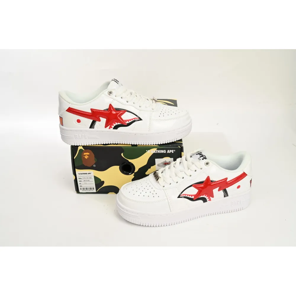 H12  A Bathing Ape Bape Sta Low White Shark, 1F70-191-004