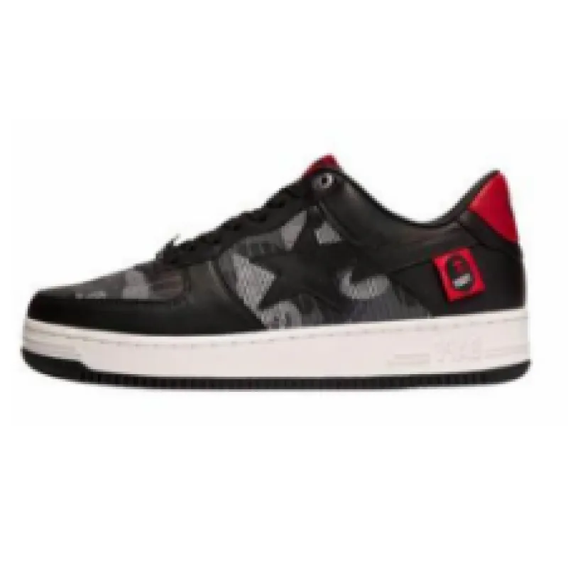 H12  A Bathing Ape Bape Sta Low Black and Red Co Branding, 7123-191-901