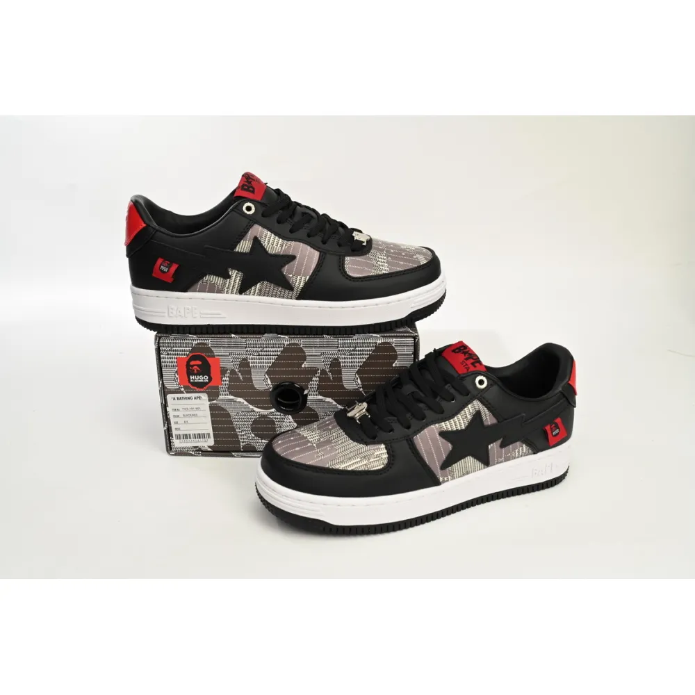 H12  A Bathing Ape Bape Sta Low Black and Red Co Branding, 7123-191-901