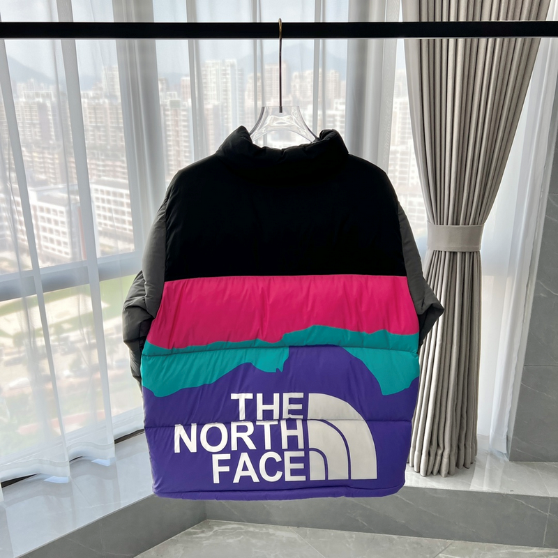 PK TheNorthFace Splicing White And Rainbow