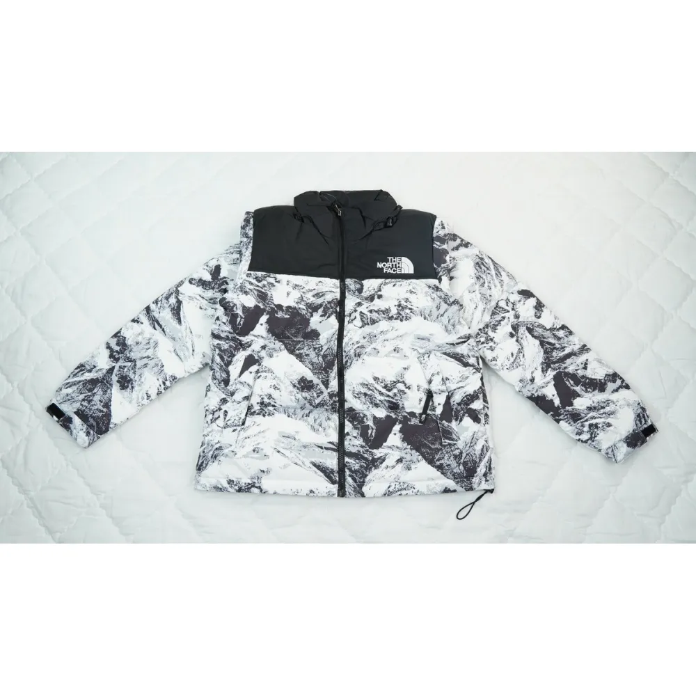 PK TheNorthFace Splicing White And Snow Mountain