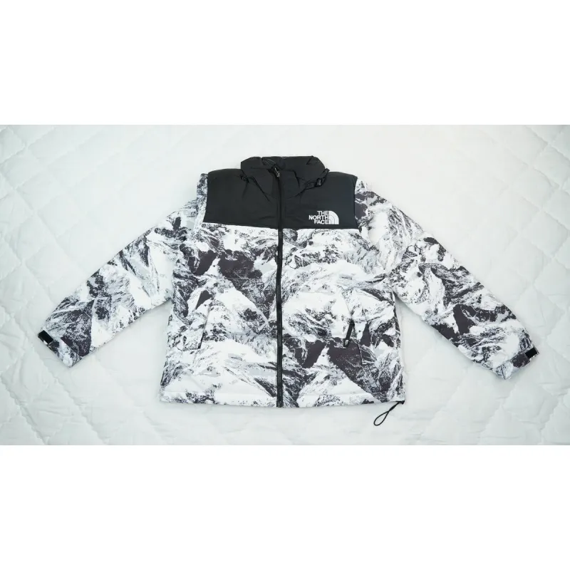 PK TheNorthFace Splicing White And Snow Mountain
