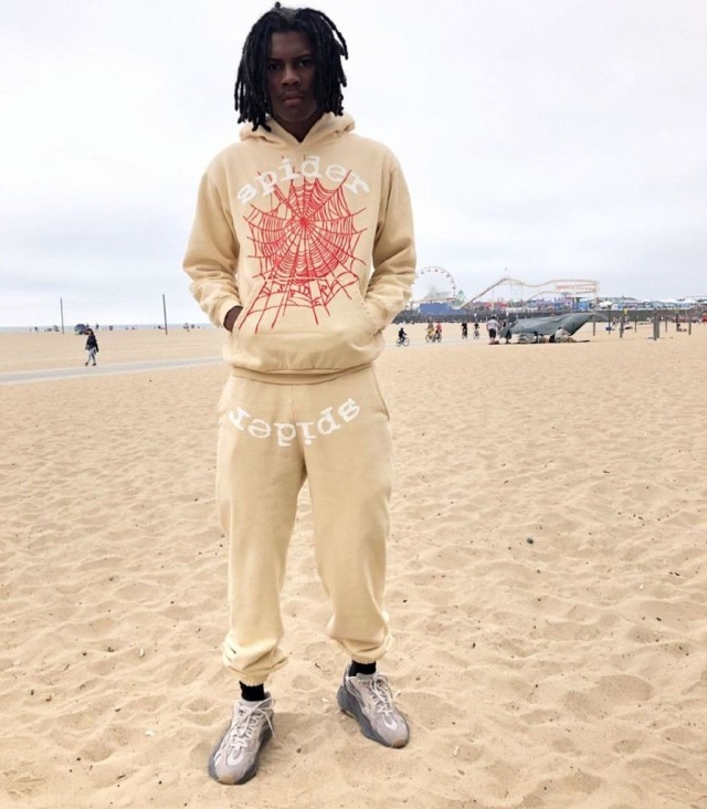  Sp5der Worldwide Websuit Beige Hoodie