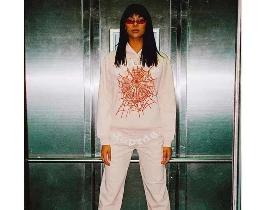  Sp5der Worldwide Websuit Beige Hoodie