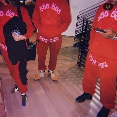 PK Sp5der Worldwide Red 555 Joggers 02