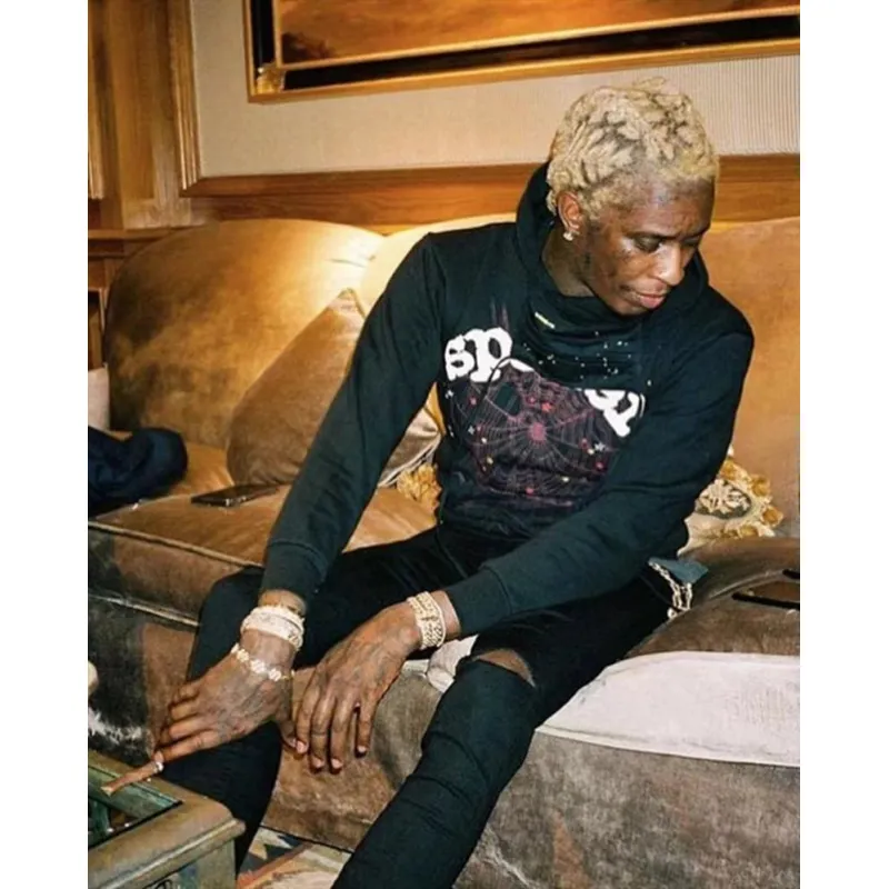  Black Sp5der Worldwide Hoodie