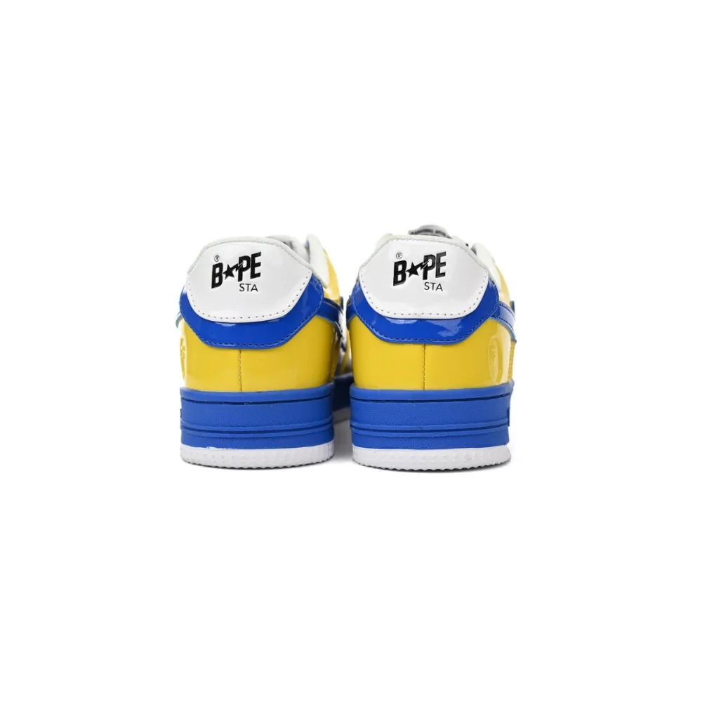 H12  A Bathing Ape Bape Sta Low White Baolan Yellow,1180-191-006