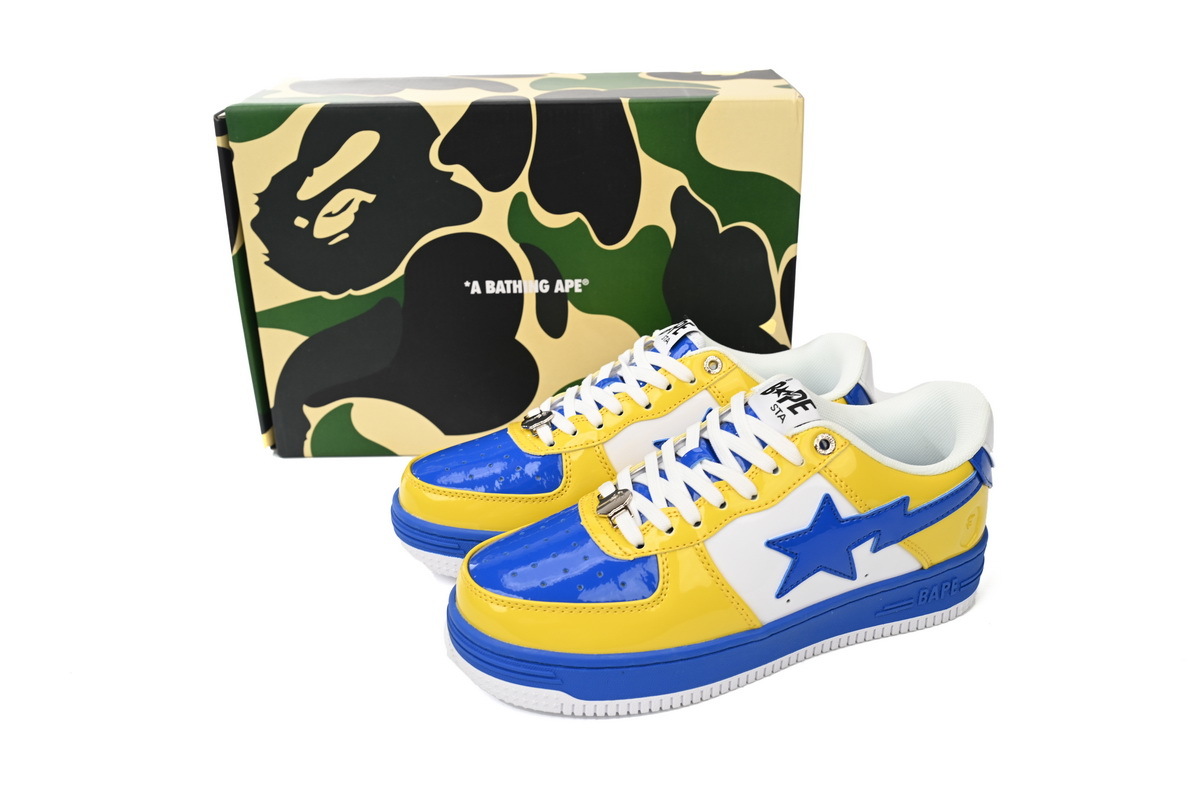 H12  A Bathing Ape Bape Sta Low White Baolan Yellow,1180-191-006