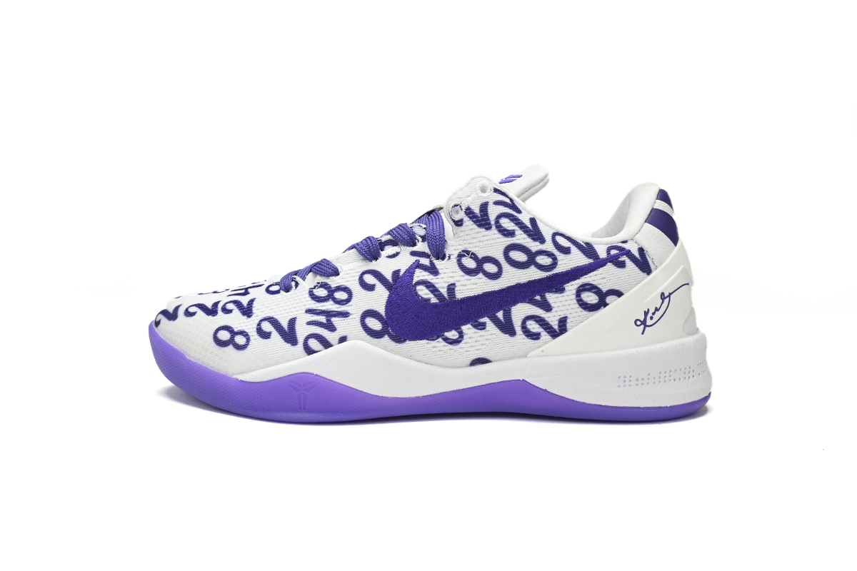 PK Kobe 8 Protro White Court Purple,FQ3549-100