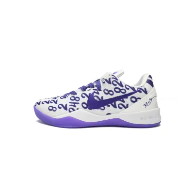 PK Kobe 8 Protro White Court Purple,FQ3549-100 01