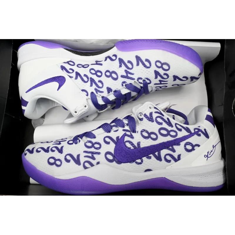 PK Kobe 8 Protro White Court Purple,FQ3549-100