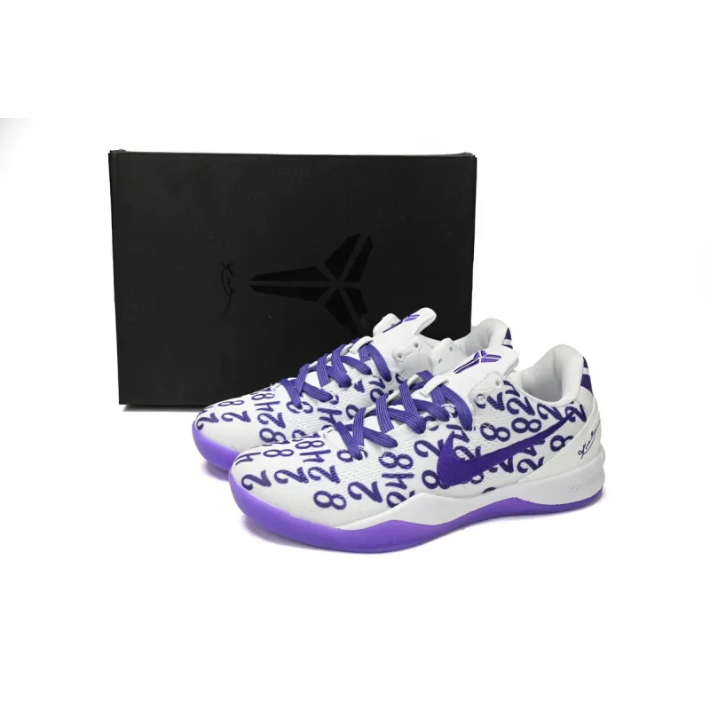 PK Kobe 8 Protro White Court Purple,FQ3549-100