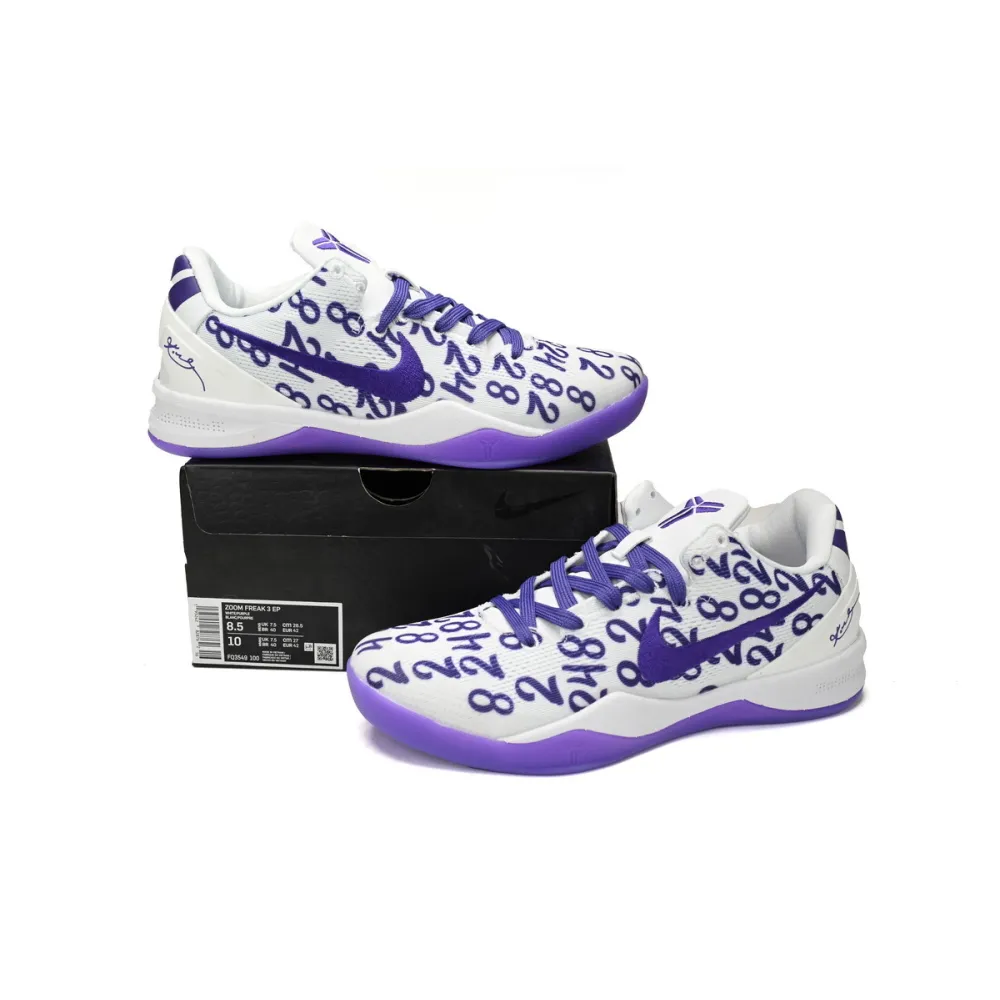 PK Kobe 8 Protro White Court Purple,FQ3549-100