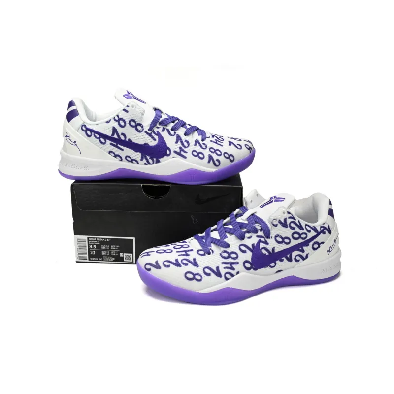 PK Kobe 8 Protro White Court Purple,FQ3549-100