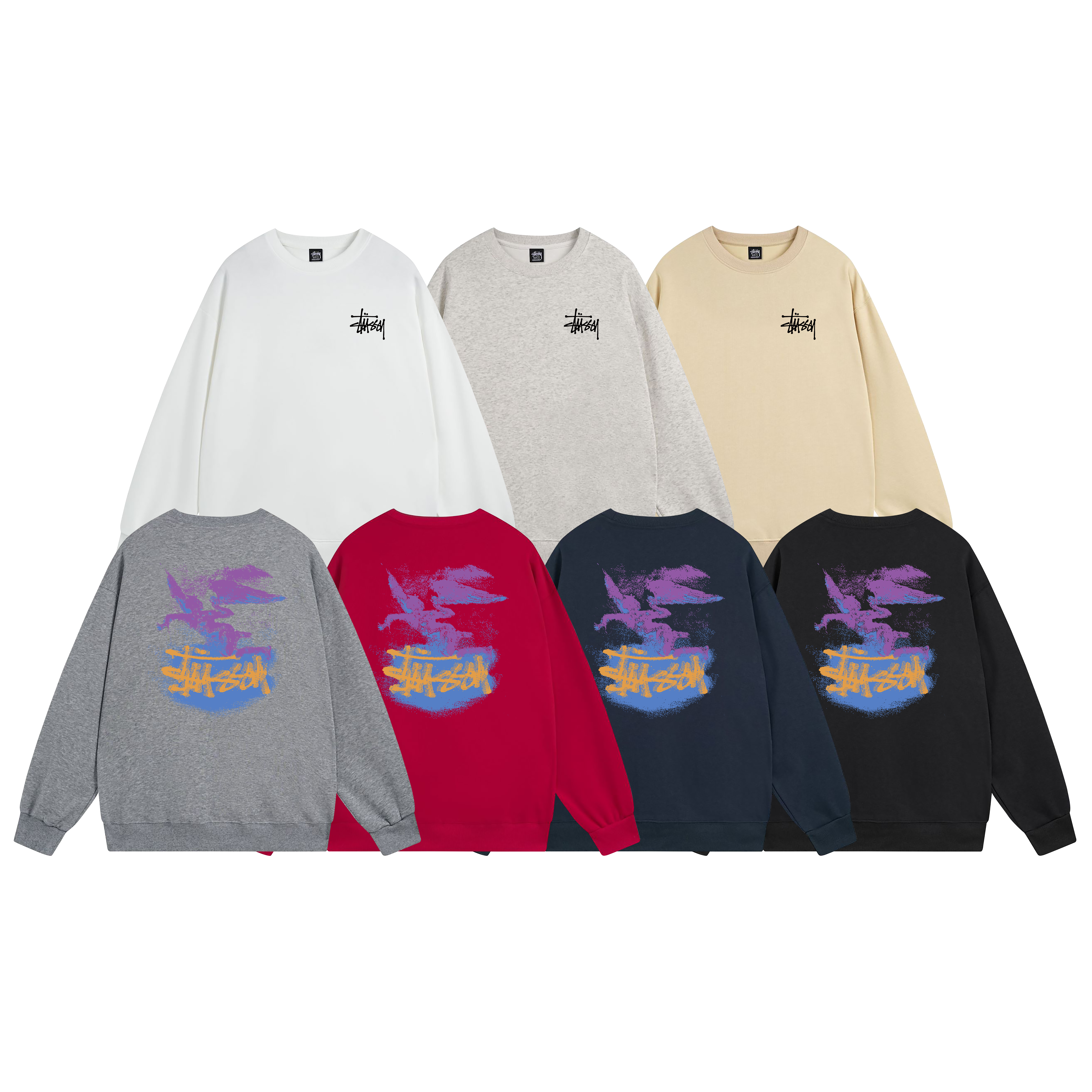 Stussy Hoodie White,Light Grey, Apricot, Gray,Red,Navy Blue,Black. XB512