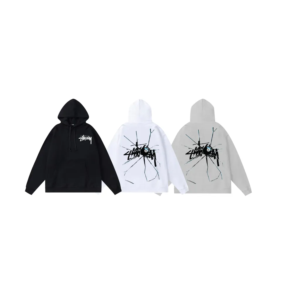 Stussy Hoodie White,Light Grey,Black. XB104