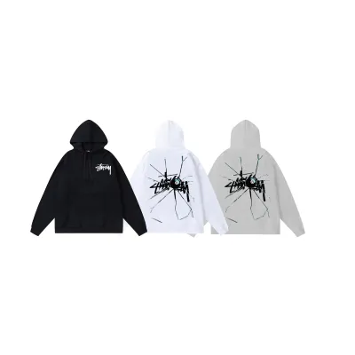 Stussy Hoodie White,Light Grey,Black. XB104 01