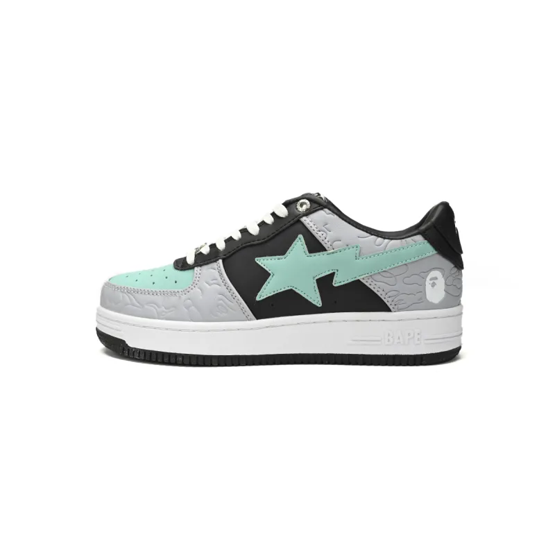 H12  A Bathing Ape Bape Sta Low Grey Black Green,1H70-191-002