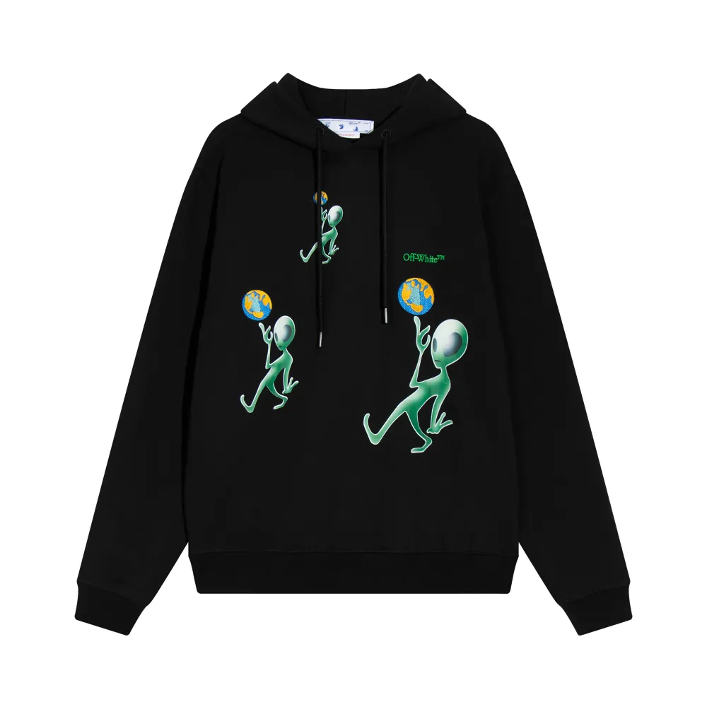 PKGoden Off White Hoodie Alien pattern print