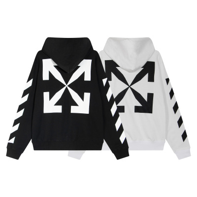 Off White Hoodie Arrow zebra striped 01