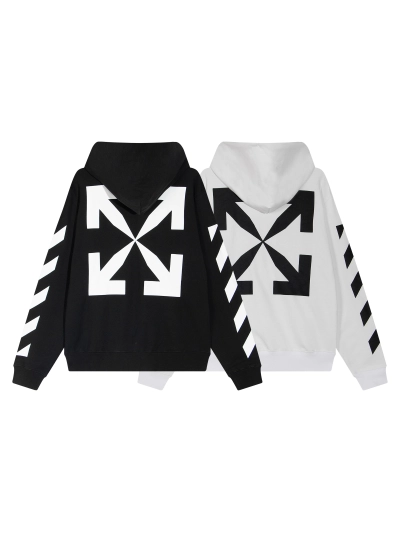 Off White Hoodie Arrow zebra striped 01