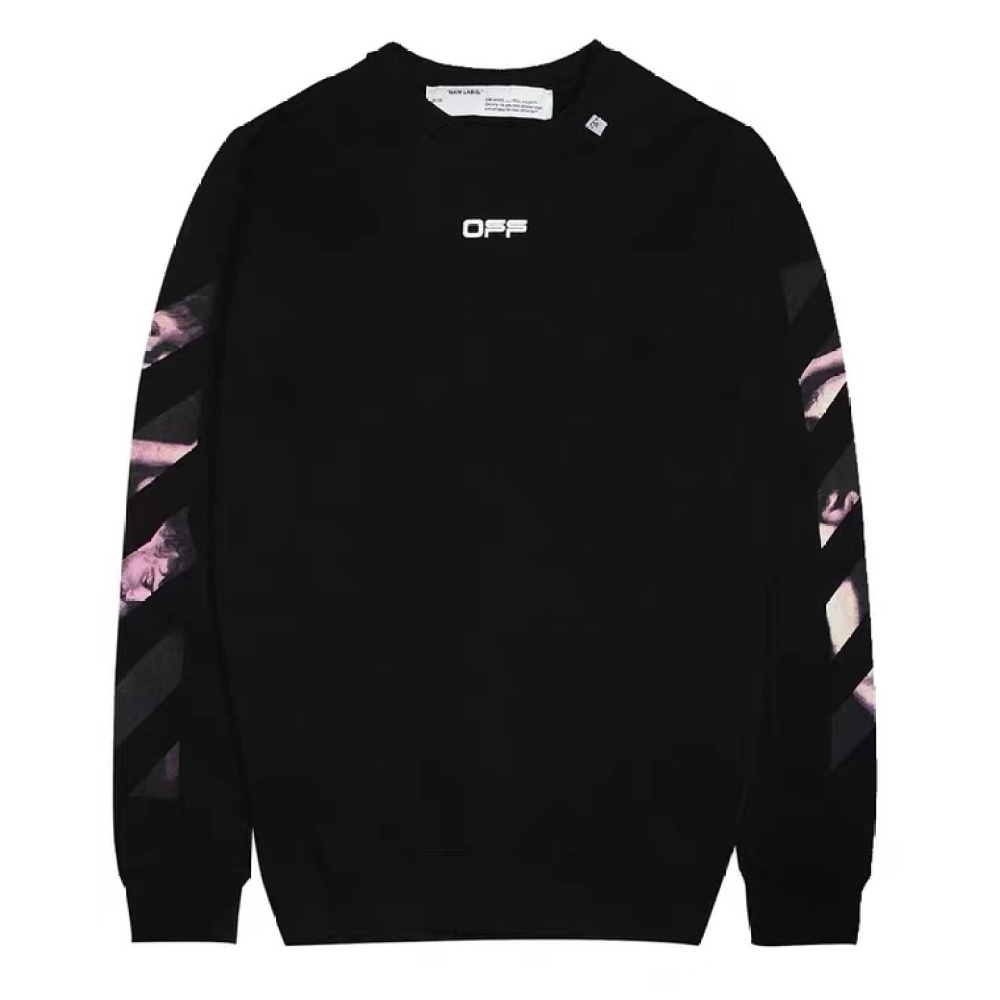  Off White Hoodie Black White