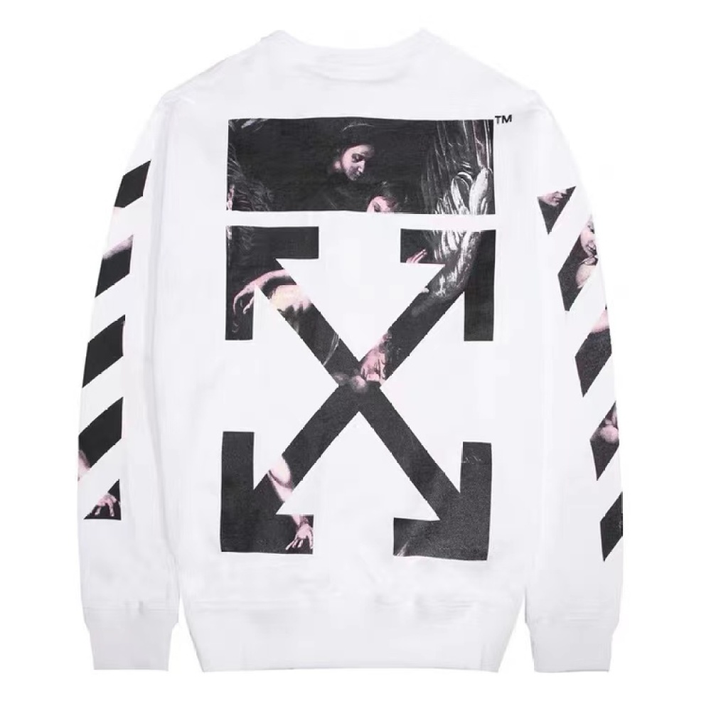  Off White Hoodie Black White