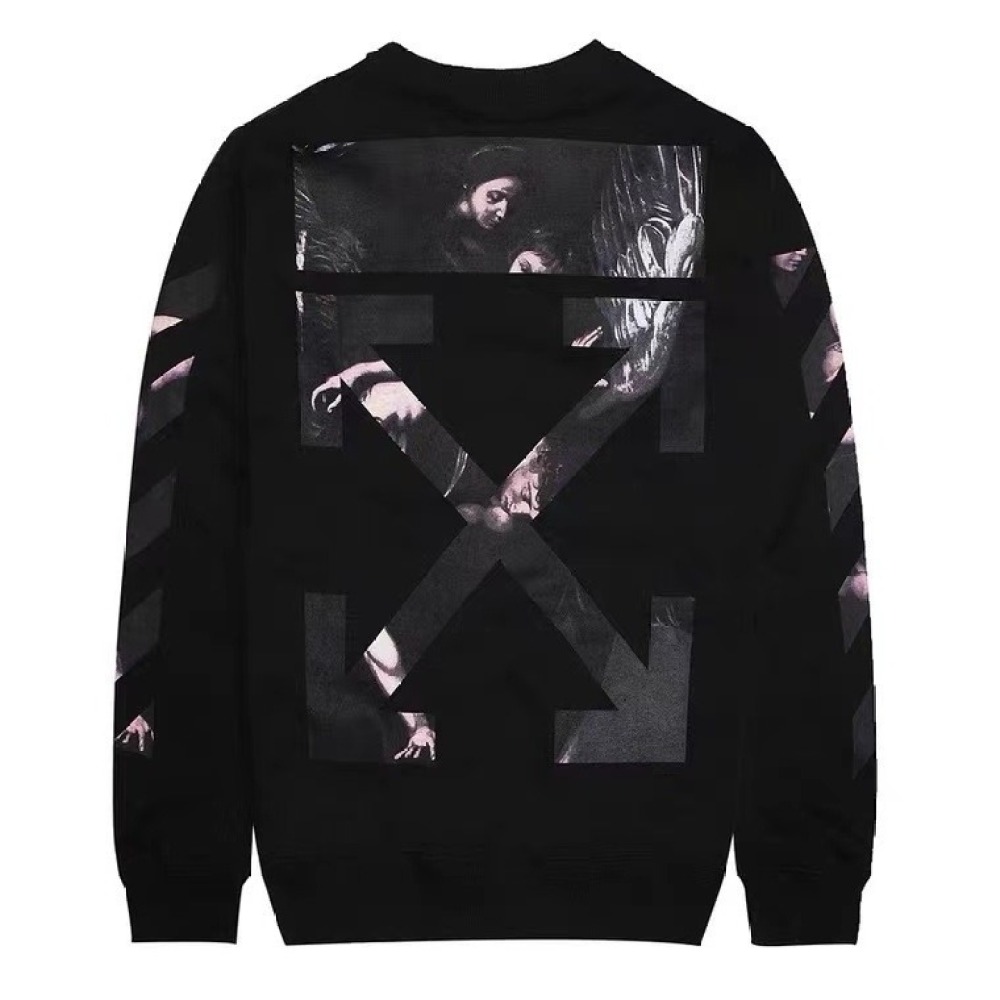  Off White Hoodie Black White