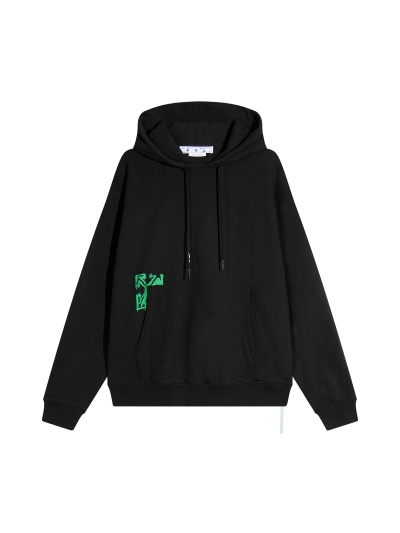  Off White Hoodie Green spray painted 02