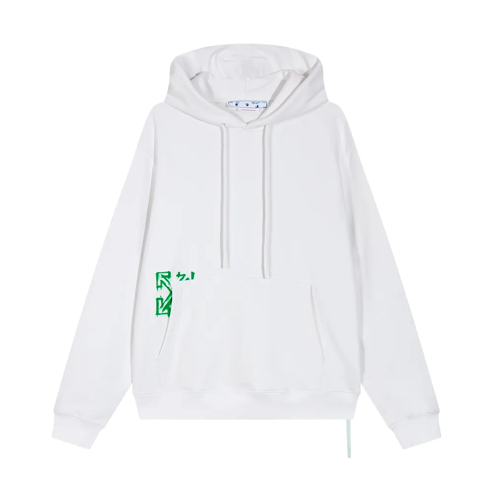 PKGoden Off White Hoodie Green spray painted