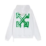 Off White Hoodie Green spray painted