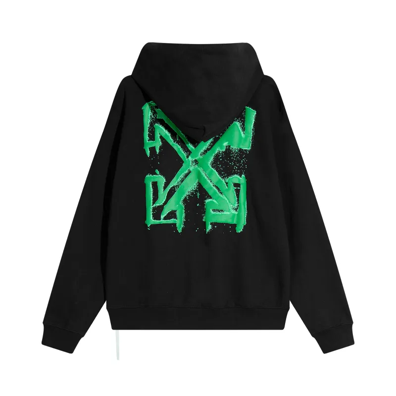 PKGoden Off White Hoodie Green spray painted