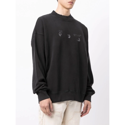  Off White Hoodie Off White Hoodie Do old tearing Black 02