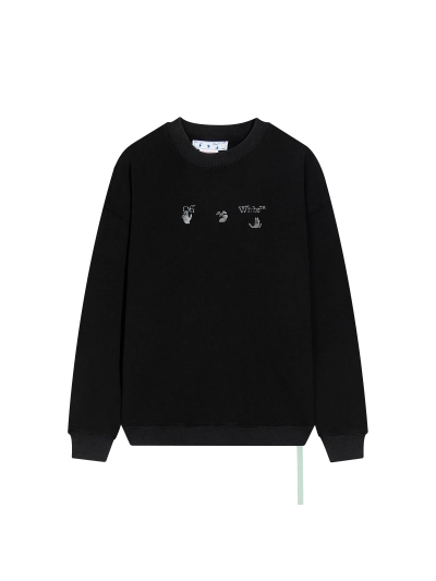  Off White Hoodie Off White Hoodie Do old tearing Black 01