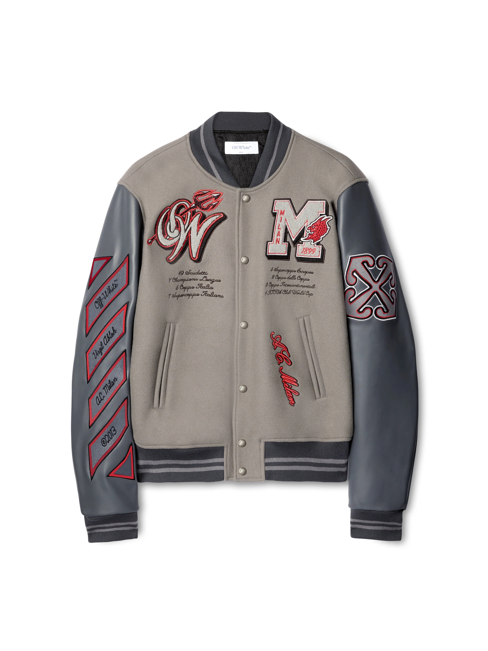  Off White Jacket AC Milan Co branded Heavy Industry Embroidery，S016
