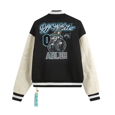 Off White Jacket Heavy Industry Embroidery with Cotton Clip，S008 02