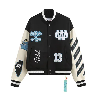 PKGoden Off White Jacket Heavy Industry Embroidery with Cotton Clip，S008 01