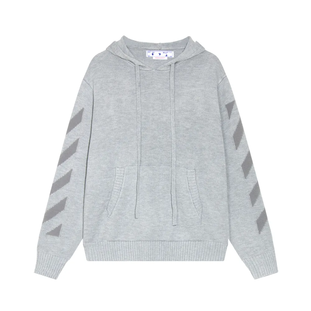 Off White Sweater  Handdrawn Zebra Arrow