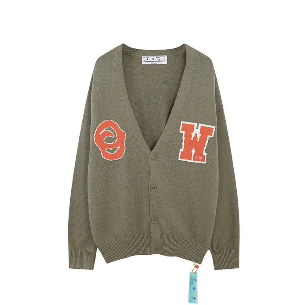 Off White Sweater Grayish green and black，365