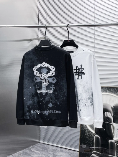  CHROME HEART Hoodie  Black andWhite,8639 01