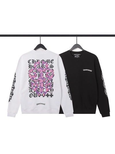  CHROME HEART Hoodie Black and White,8211 01