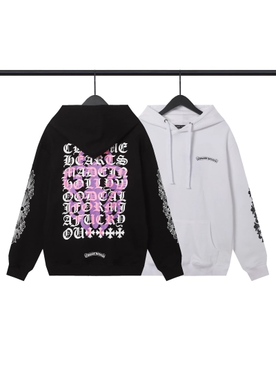  CHROME HEART Hoodie Black and White,8992 01