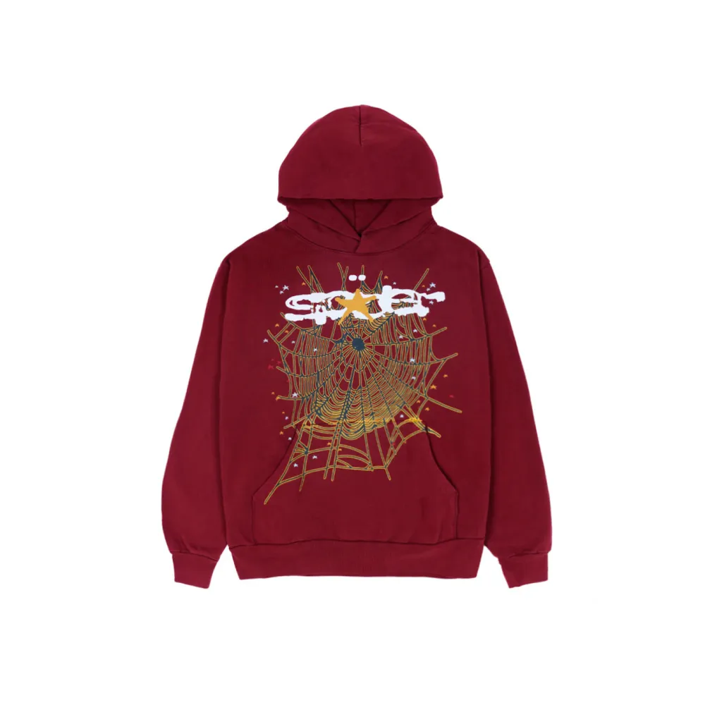  Sp5der Sp5der Logo Hoodie Maroon