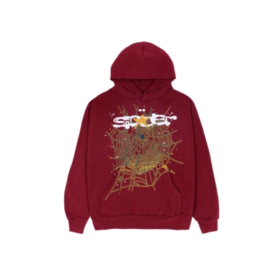  Sp5der Sp5der Logo Hoodie Maroon 01