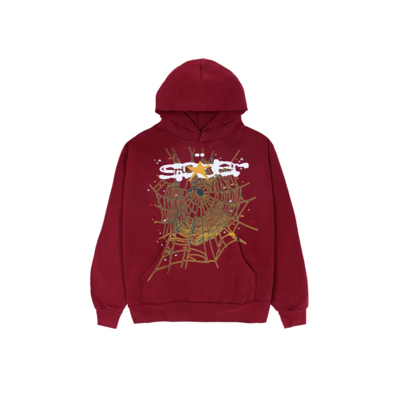  Sp5der Sp5der Logo Hoodie Maroon