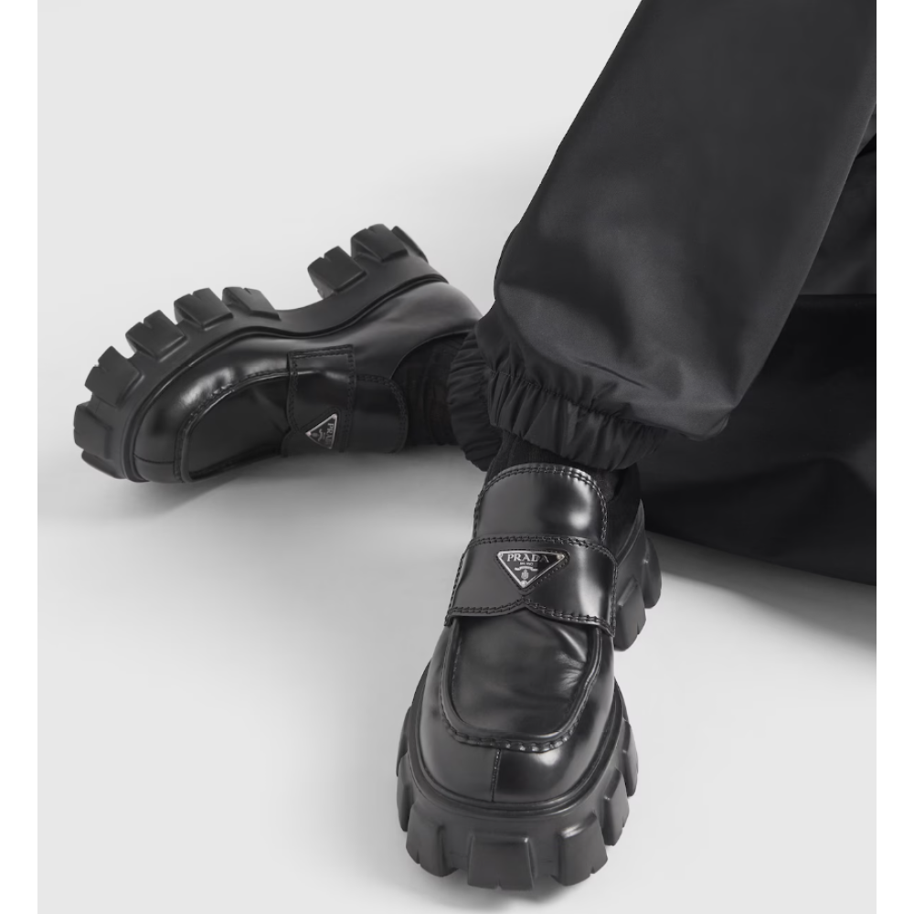 PK Pefectkicks Prada Monolith brushed leather loafers
