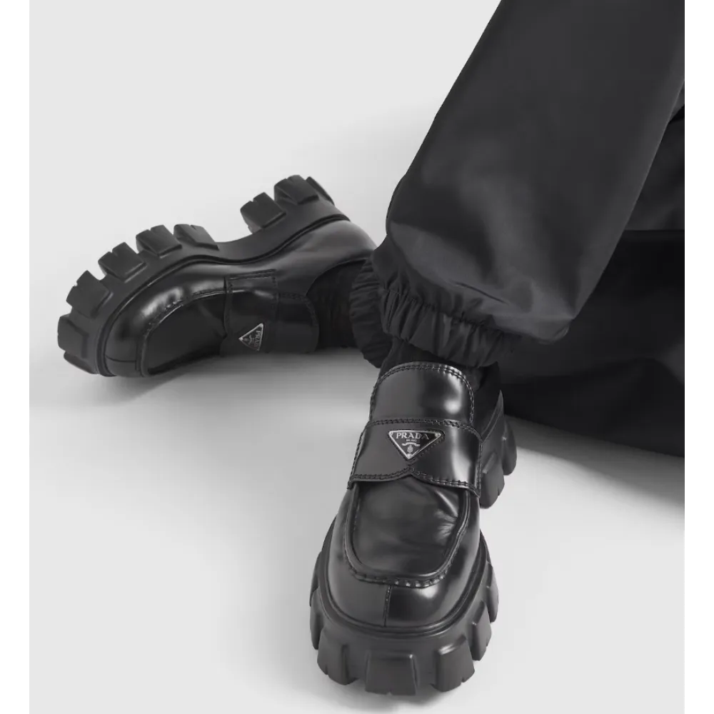 PK Pefectkicks Prada Monolith brushed leather loafers